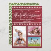 ヴィンテージモダン赤黒板フォトカード シーズンカード (正面/裏面)