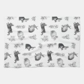 ヴィンテージモダン農家イースターウサギ キッチンタオル (横)