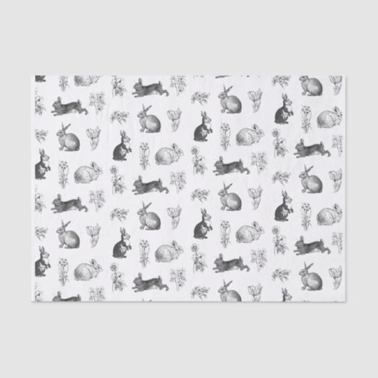 ヴィンテージモダン農家イースターウサギ 薄葉紙 (正面)