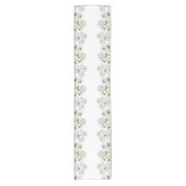 ヴィンテージモダン農家白花園 ショートテーブルランナー (正面)