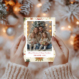 ヴィンテージモダン金ゴールドの融雪写真 シーズンカード