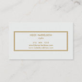 ヴィンテージモダン金ゴールド及びグレーイニシャルモノグラムロゴ 名刺 (裏面)