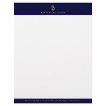 ヴィンテージモダン金ゴールド及びネイビーイニシャルモノグラムロゴ