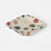 ヴィンテージモダン金ゴールド雪片パターン正方形 ペーパープレート (傾斜あり)