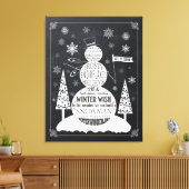 ヴィンテージモダン雪だるまシャルボードアート キャンバスプリント (インサイチュ (リビング))