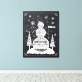 ヴィンテージモダン雪だるまシャルボードアート キャンバスプリント (インサイチュ (ウッドフロア))