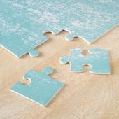 ヴィンテージモダン鹿素朴冬の雪片ブルー ジグソーパズル (側面)