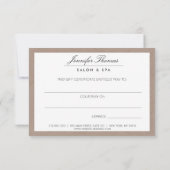 ヴィンテージモダン フラワー モチーフ ビューティー サロン ギフト カード (裏面)