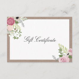 ヴィンテージモダン フラワー モチーフ ビューティー サロン ギフト カード