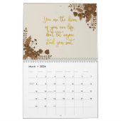 ヴィンテージモチベーション付き花引用文カレンダー カレンダー (3月 2026)