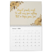 ヴィンテージモチベーション付き花引用文カレンダー カレンダー (1月 2026)