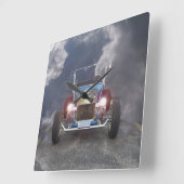 ヴィンテージモデルTの自動車柱時計 スクエア壁時計 (傾斜)