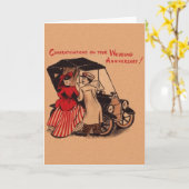 ヴィンテージモデルT結婚の記念日グリーティングカード カード (黄色い花)