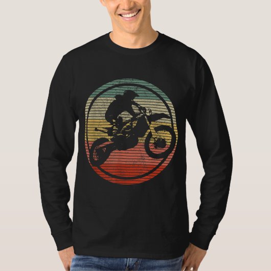 ヴィンテージモトクロスダートバイクバイクもしくは自転車に乗る人ギフト Tシャツ (正面)