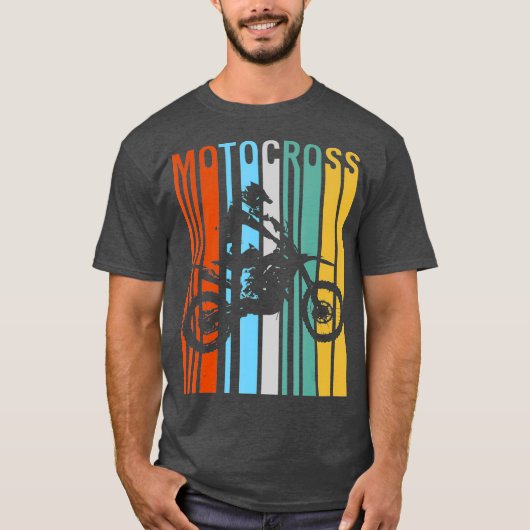 ヴィンテージモトクロスダートライダーレトロバイク Tシャツ (正面)