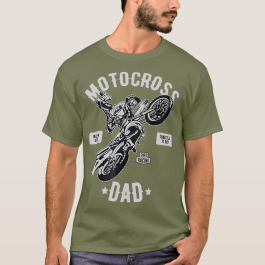 ヴィンテージモトクロスパパダートバイクレーシングダートバイク Tシャツ (正面)