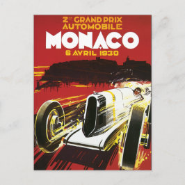 ヴィンテージモナコカーロードレースポスター ポストカード