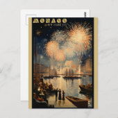 ヴィンテージモナコニューイヤーイブ花火旅行 ポストカード (正面/裏面)