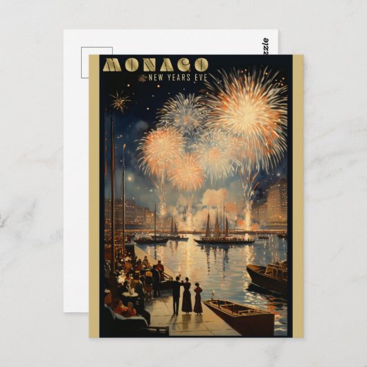 ヴィンテージモナコニューイヤーイブ花火旅行 ポストカード (正面/裏面)