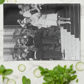 ヴィンテージモナコプリンスアルバートアンドプリンセスグレース キッチンタオル (折り畳み)