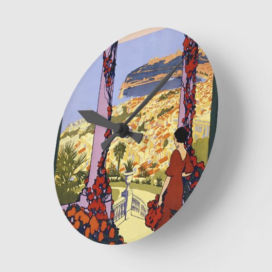 ヴィンテージモナコモンテカルロアクリルウォールクロック ラウンド壁時計 (傾斜)