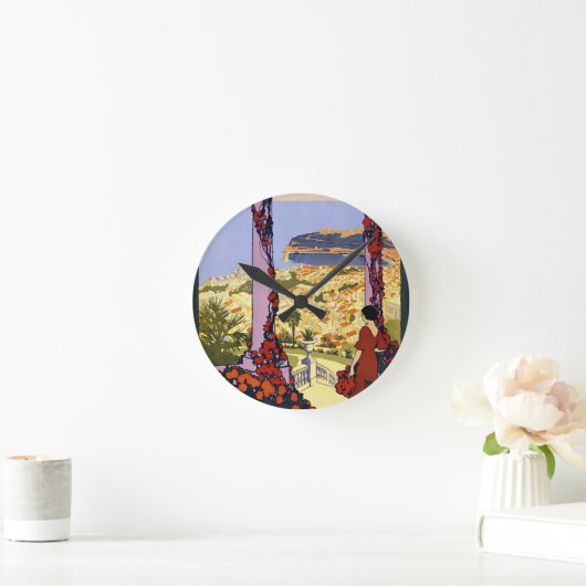 ヴィンテージモナコモンテカルロアクリルウォールクロック ラウンド壁時計 (ホーム)