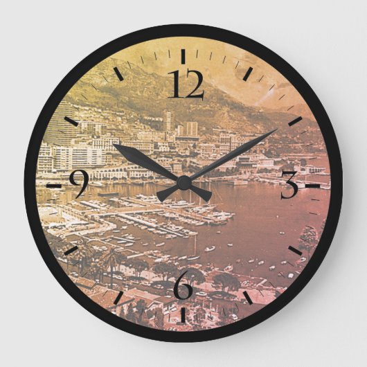 ヴィンテージモナコモンテカルロジェネラルビュージグソープズ ラージ壁時計 (正面)