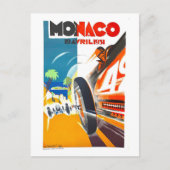 ヴィンテージモナコ自動車レース旅行ポスター ポストカード (正面)