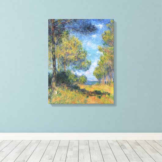 ヴィンテージモネ通りバレンゲヴィルのモミの木々 キャンバスプリント (インサイチュ (ウッドフロア))