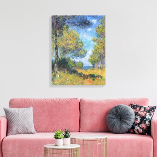 ヴィンテージモネ通りバレンゲヴィルのモミの木々 キャンバスプリント (インサイチュ (リビング))