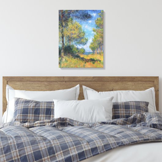 ヴィンテージモネ通りバレンゲヴィルのモミの木々 キャンバスプリント (インサイチュ (寝室))