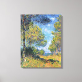 ヴィンテージモネ通りバレンゲヴィルのモミの木々 キャンバスプリント