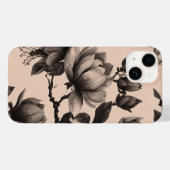 ヴィンテージモノクロマグノリア模様ケース Case-Mate iPhoneケース (裏面 (横))