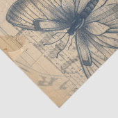 ヴィンテージモノクロ蝶バラ 薄葉紙 (詳細)