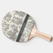 ヴィンテージモノクロtoile de jouy printed 卓球ラケット (横)