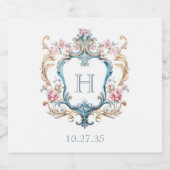 ヴィンテージモノグラムのクレスト結婚の ビールラベル (シングルラベル)