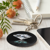 ヴィンテージモノグラムのソカッコいいリティアダイヤモンドブラック キーホルダー (側面)