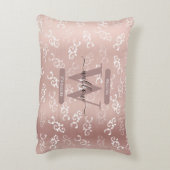 ヴィンテージモノグラムのバラ金ゴールドダマスクパターン アクセントクッション (裏面(縦))