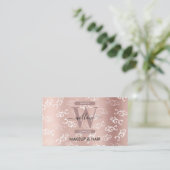 ヴィンテージモノグラムのバラ金ゴールドダマスメイクアップヘア 名刺 (スタンド正面)