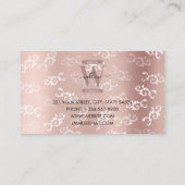 ヴィンテージモノグラムのバラ金ゴールドダマスメイクアップヘア 名刺 (裏面)