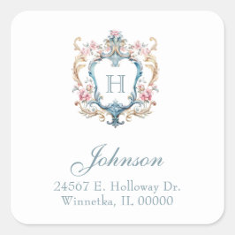 ヴィンテージモノグラムのフローラクレスト差出人住所 スクエアシール