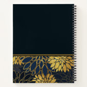 ヴィンテージモノグラムの金ゴールドとインジゴ水色 ノートブック (裏面)