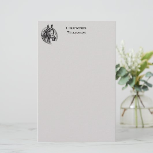 ヴィンテージモノグラムの馬 便箋 (スタンド正面)