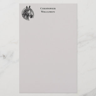 ヴィンテージモノグラムの馬 便箋