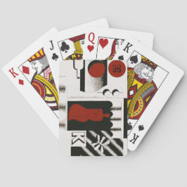 ヴィンテージモノグラムの黒赤のドイツ語 トランプ