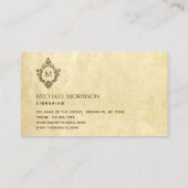 ヴィンテージモノグラムインクレストオールド紙羊皮紙 名刺 (裏面)