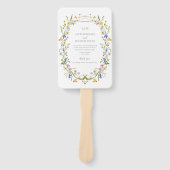 ヴィンテージモノグラムカラフル庭園の結婚式プログラム ハンドファン (正面)