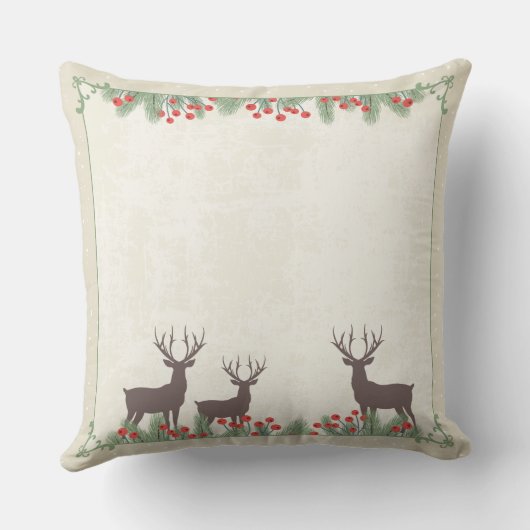 ヴィンテージモノグラムクリスマストナカイ装飾用クッション クッション (裏面)