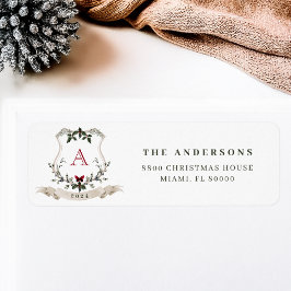 ヴィンテージモノグラムクリスマス差出人住所ラベル ラベル