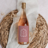 ヴィンテージモノグラムクレストネームダスティーバラ結婚ズ ワインラベル